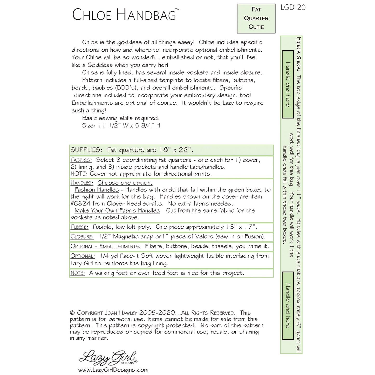 Chloe Handbag PDF Pattern