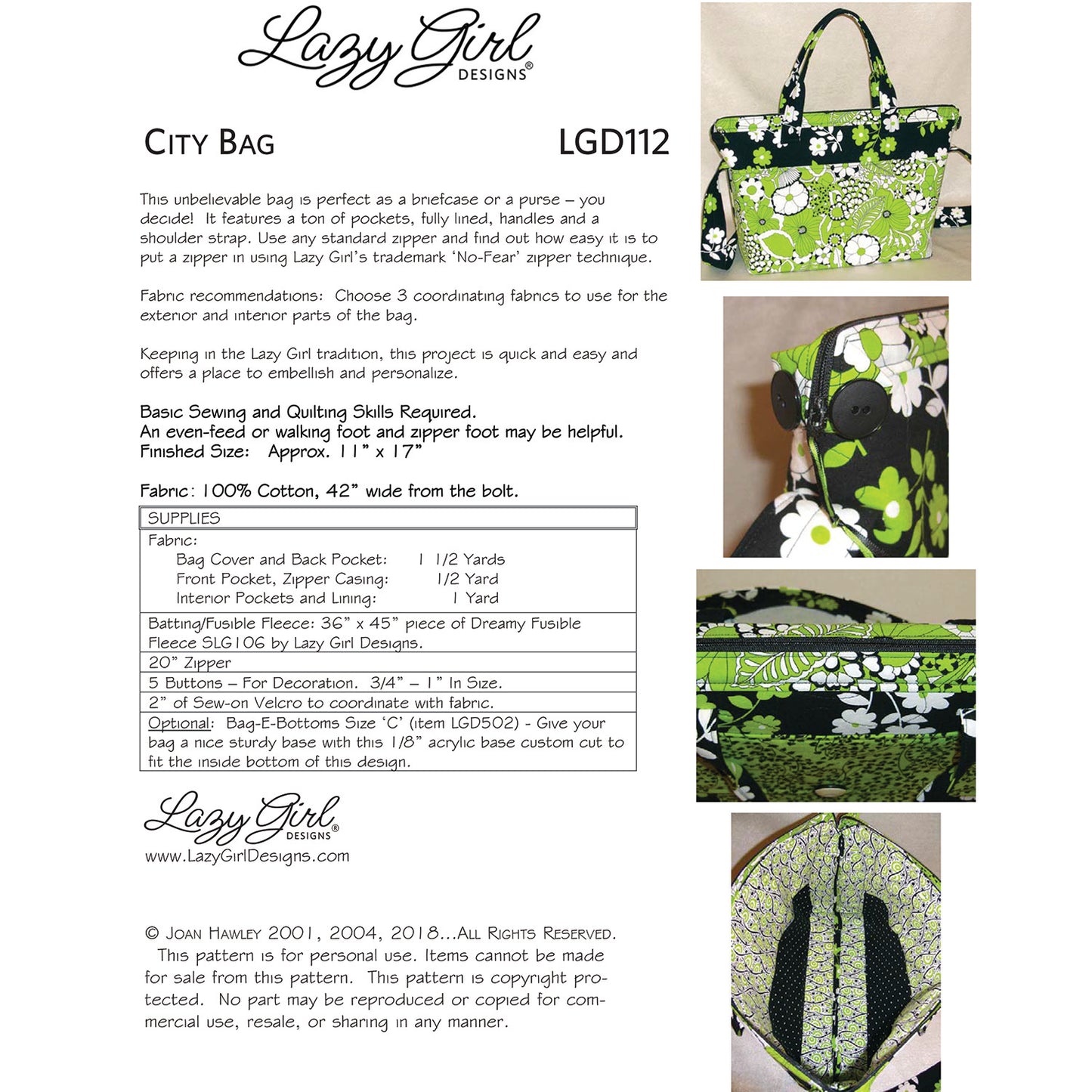 City Bag PDF Pattern