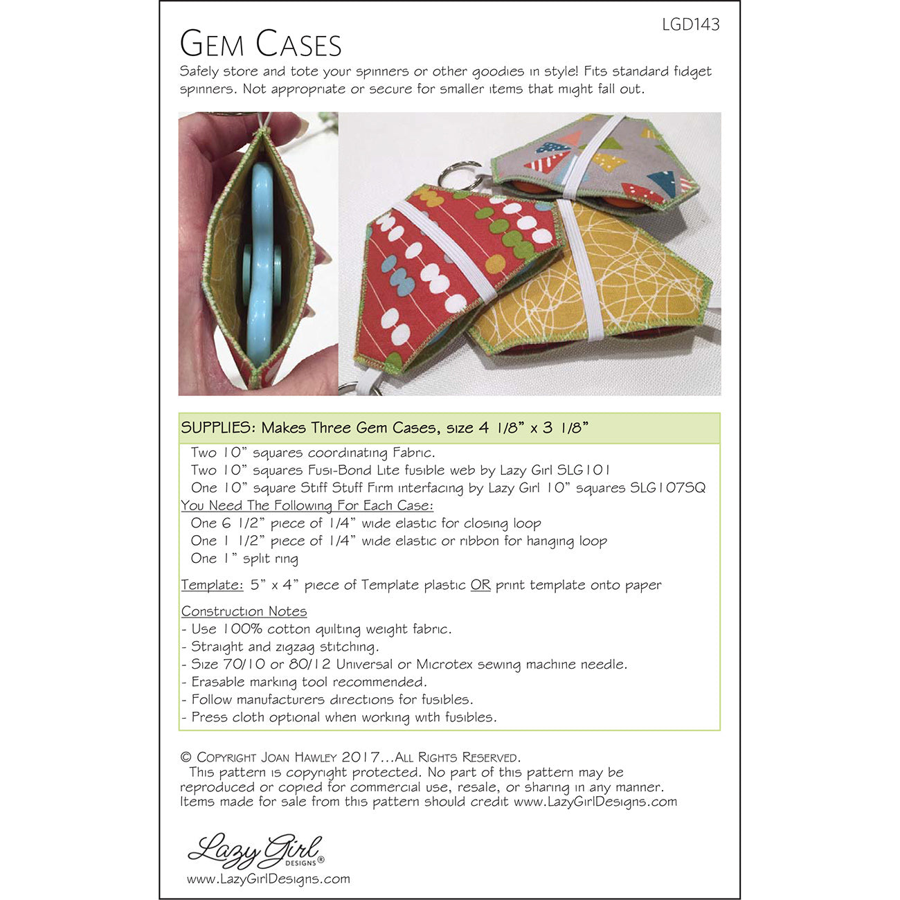 Fidget Spinner Gem Cases PDF Pattern