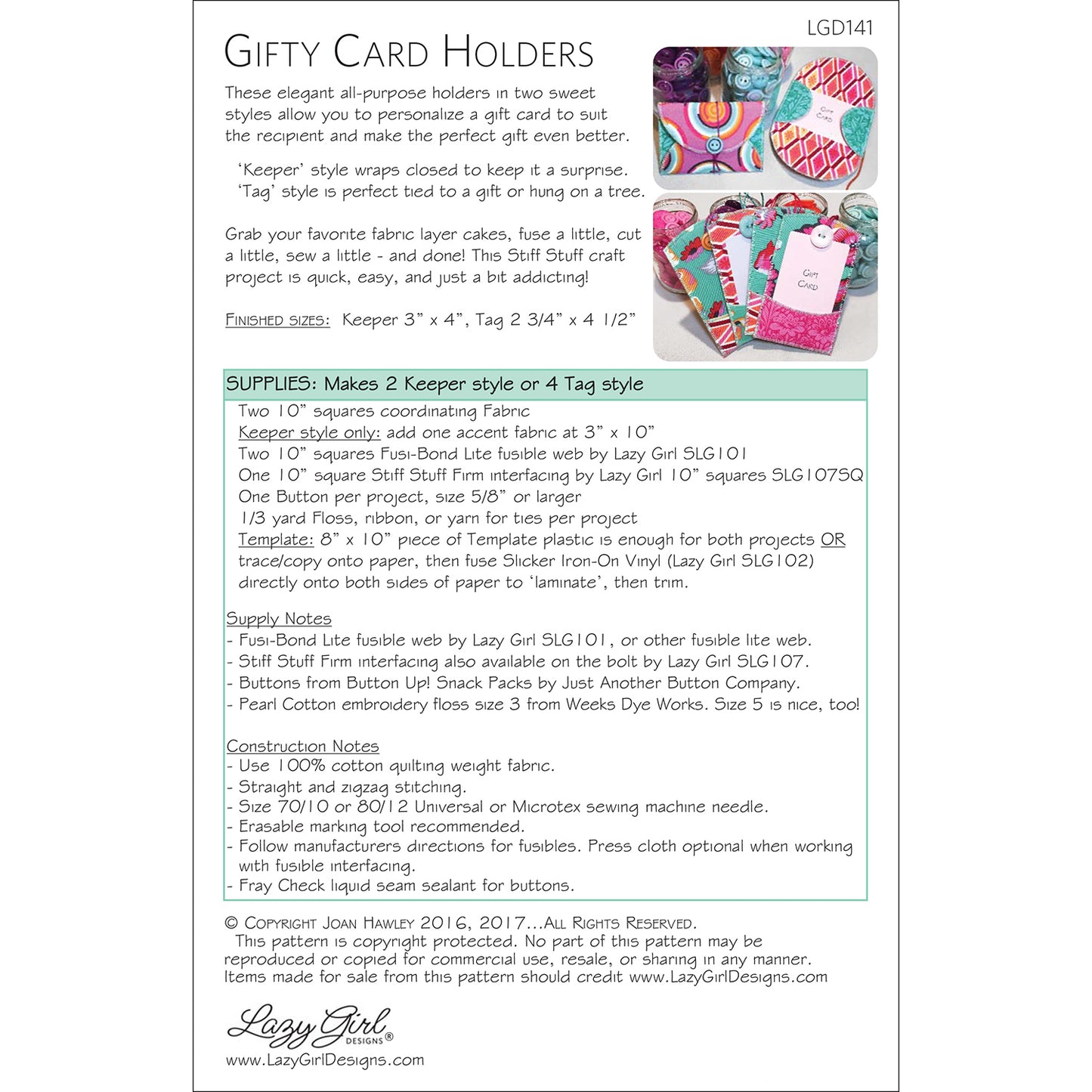 Gifty Card Holders PDF Pattern