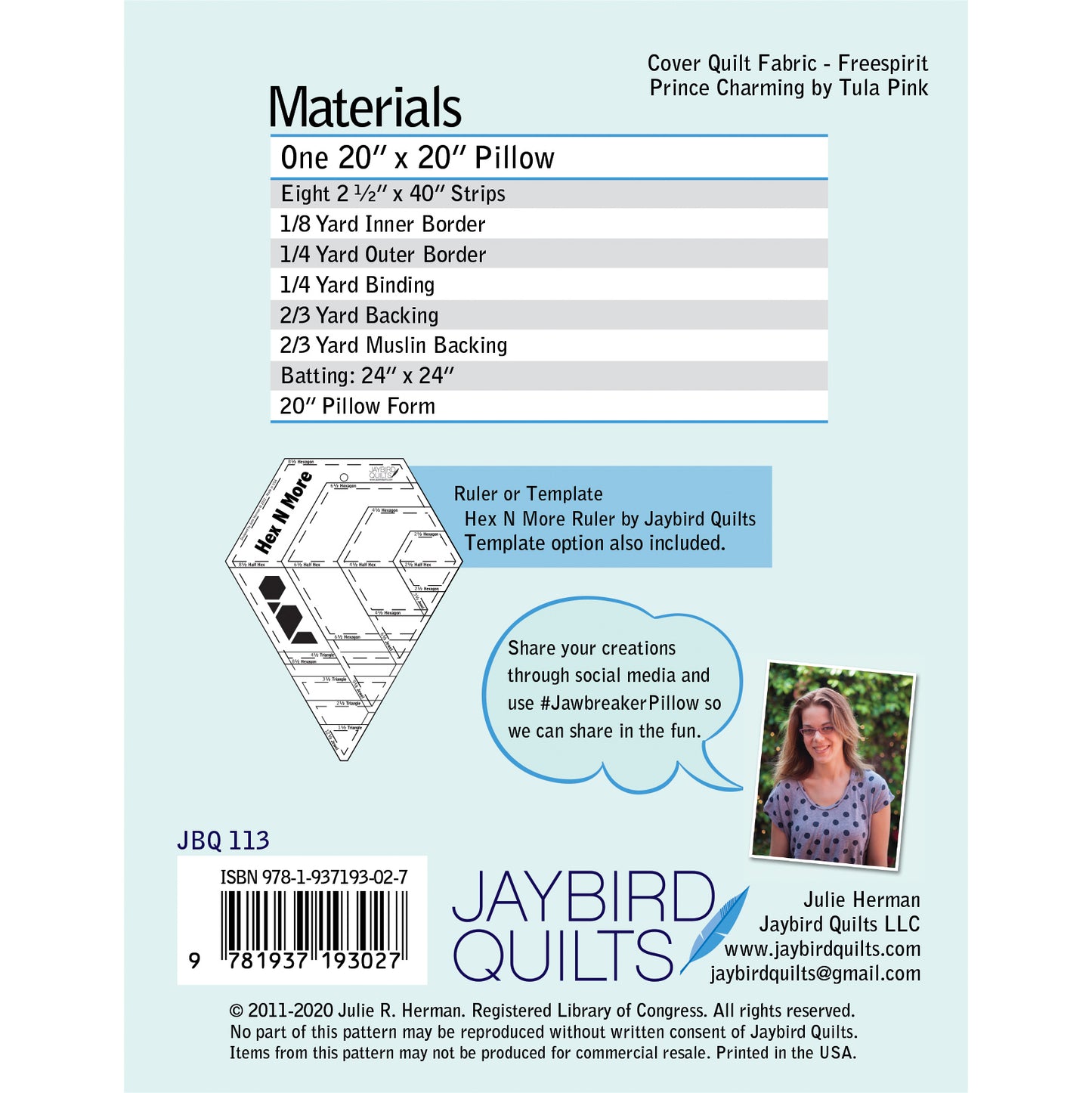 Jawbreaker Pillow PDF Pattern