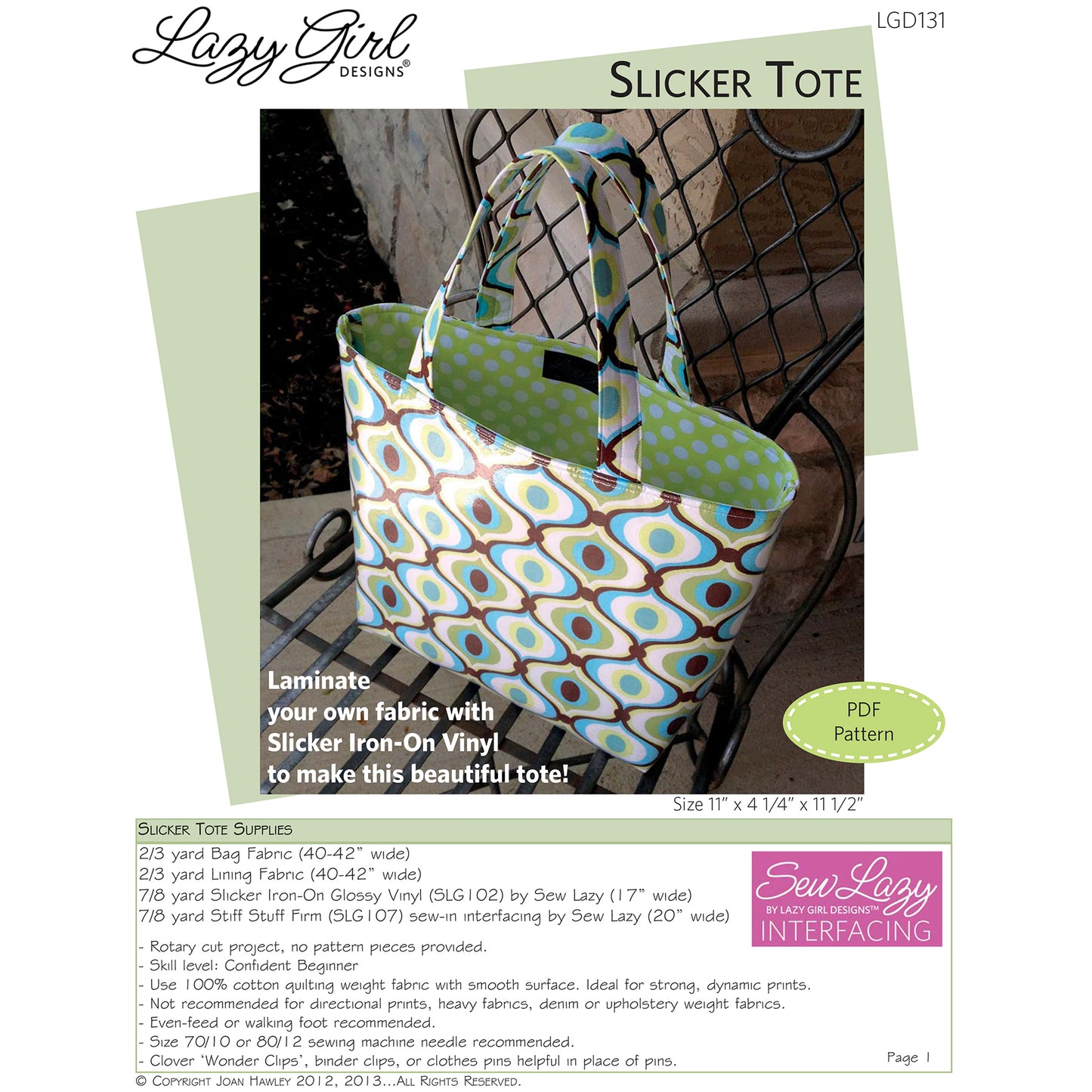 Slicker Tote PDF Pattern