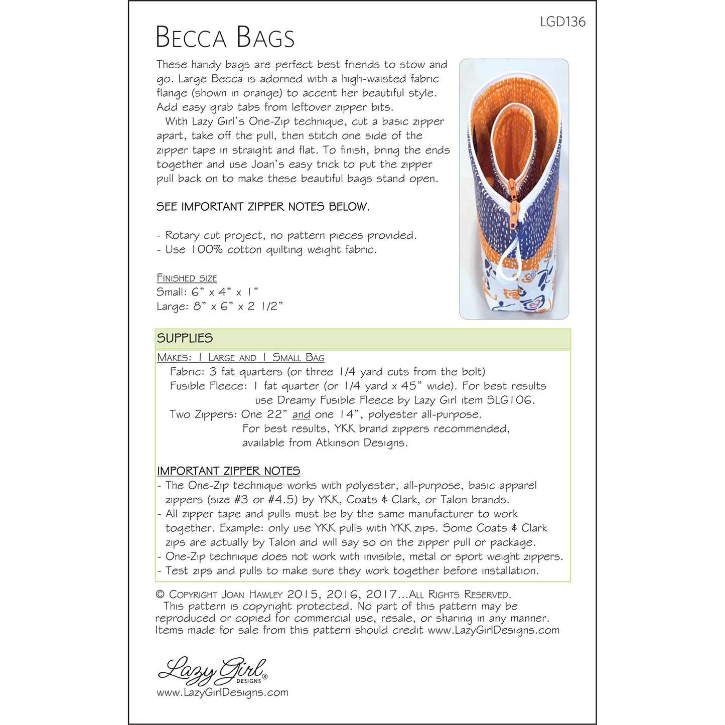 Becca Bags PDF Pattern
