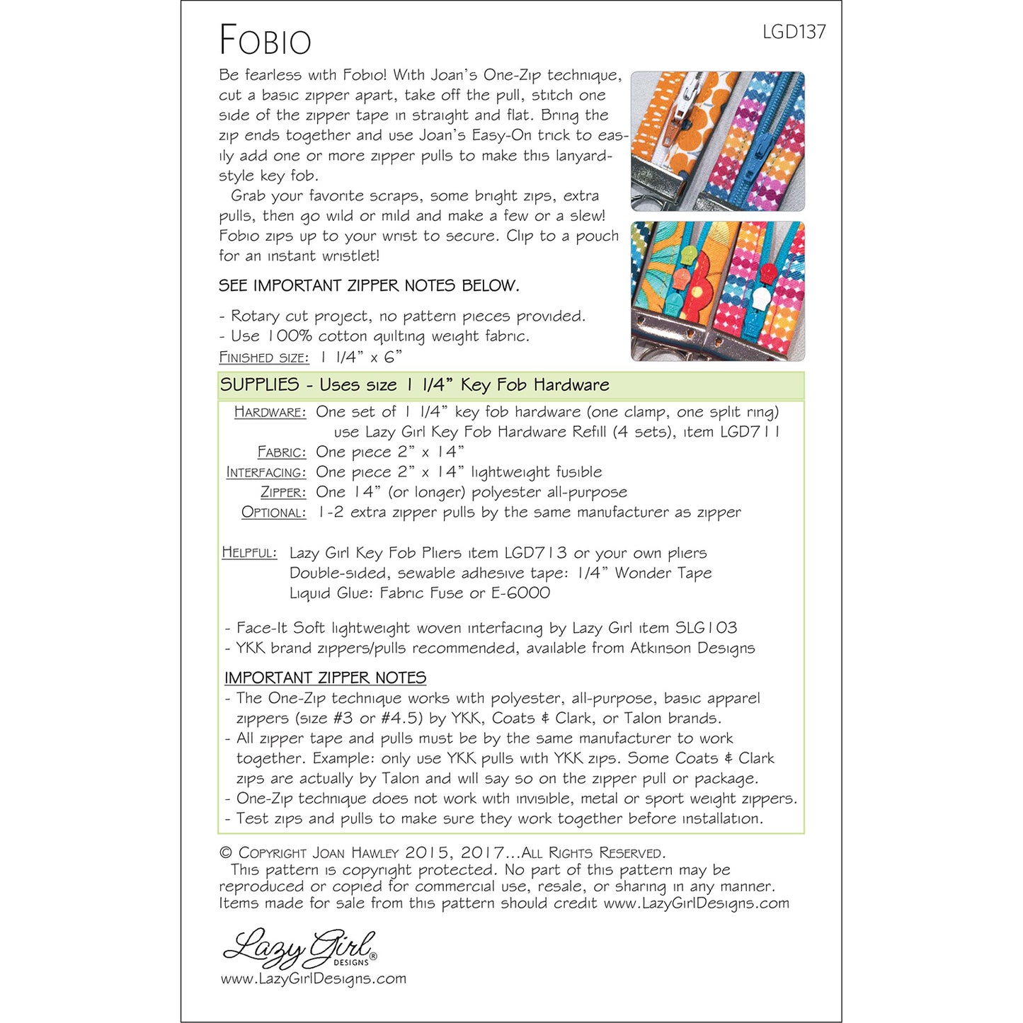 Fobio Key Fob PDF Pattern