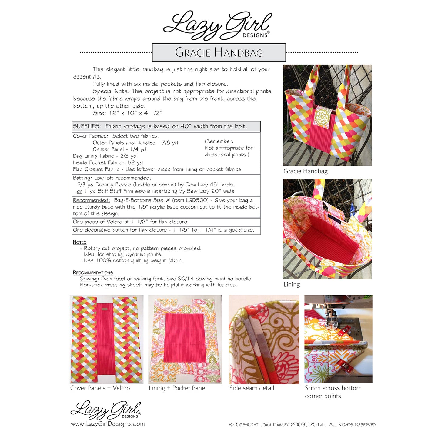 Gracie Handbag PDF Pattern