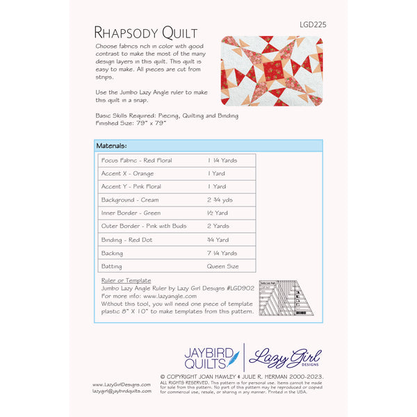 Rhapsody PDF Pattern – Jaybird Quilts