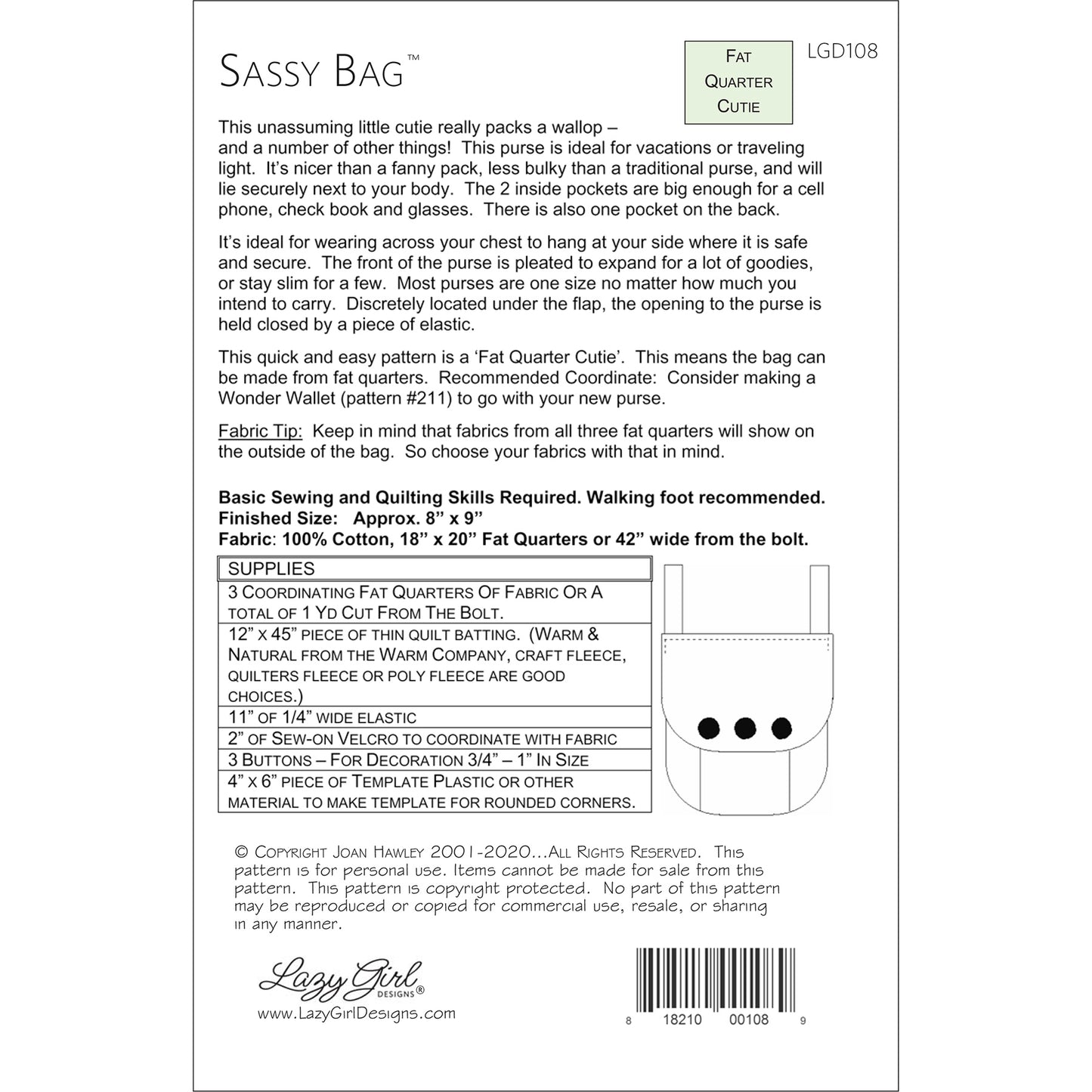Sassy Bag PDF Pattern