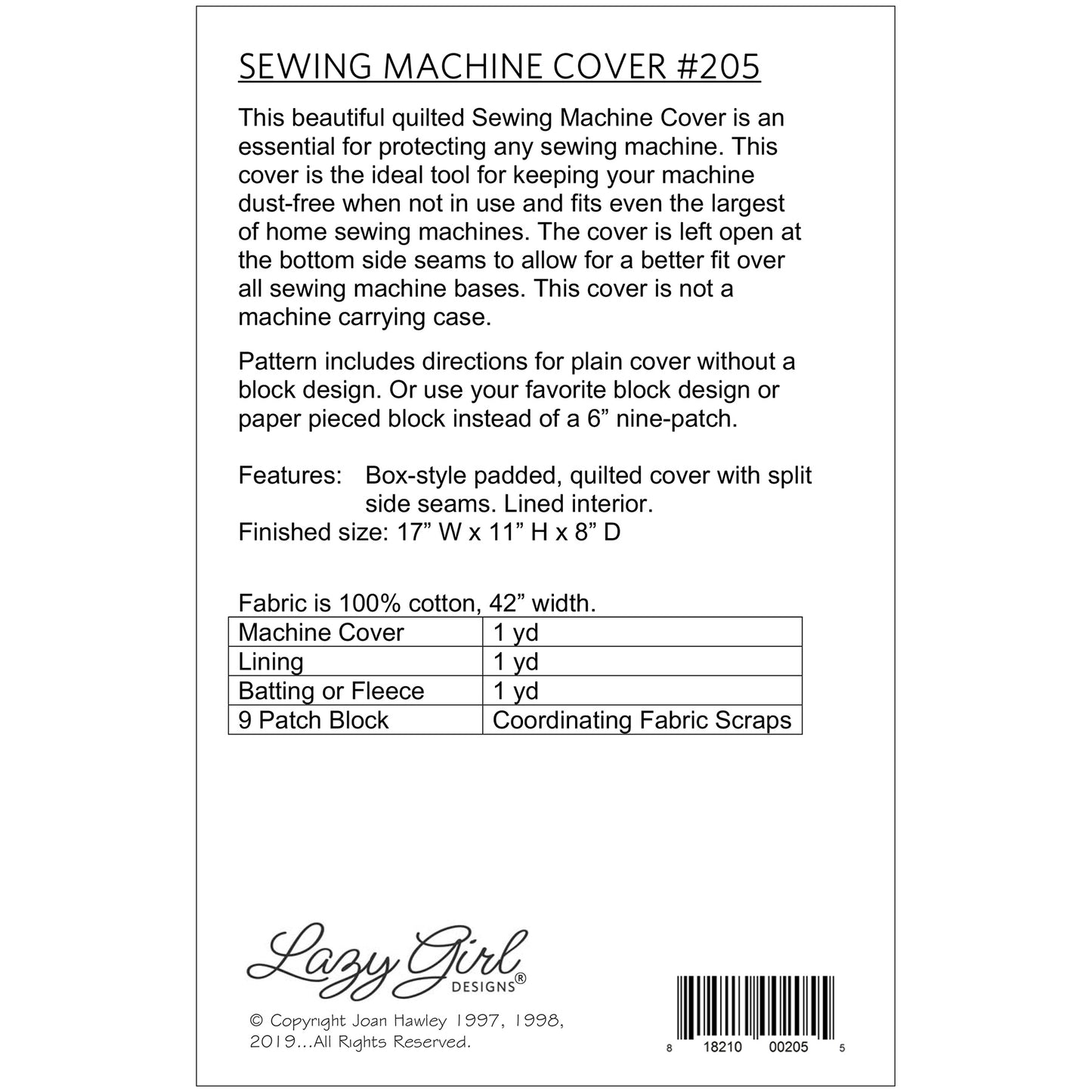 Sewing Machine Cover PDF Pattern