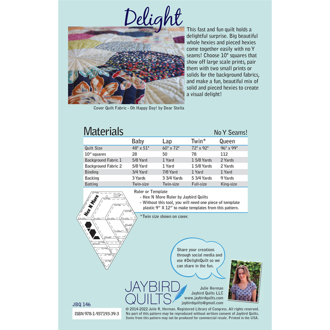 Delight PDF Pattern Jaybird Quilts